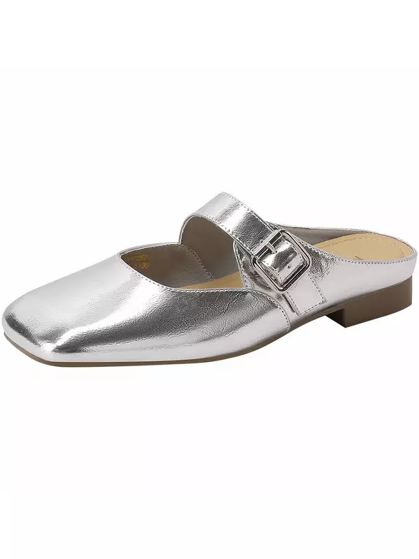 Женские сандалии с закрытым носком, устойчивые к истиранию и прошитые Mulinsen, Silver