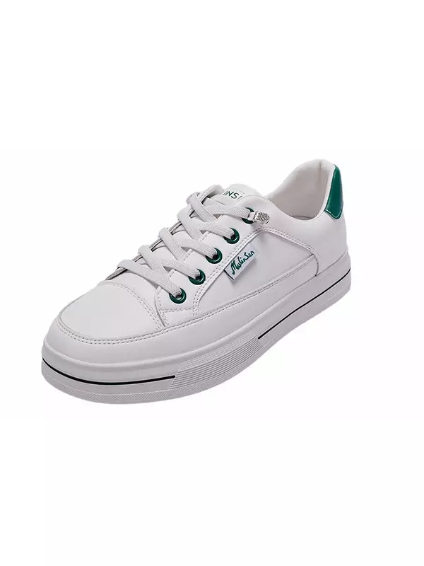 Кеды, скейтборд обувь женская низкая Mulinsen, белый/зеленый