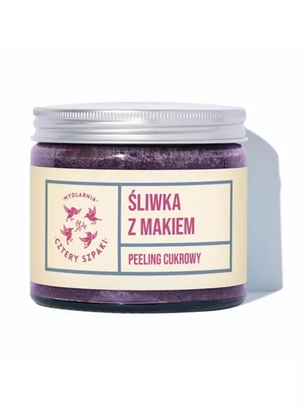 Сахарный пилинг для тела Слива с маком - 250мл Mydlarnia Cztery Szpaki