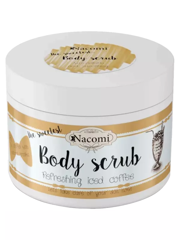 Nacomi Refreshing iced coffee сахарный скраб для тела с эффектом похудения с ароматом кофе, 200 мл