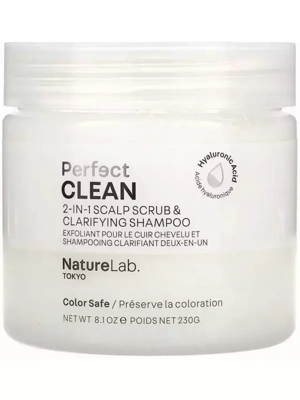 Скраб для кожи головы и осветляющий шампунь 2-в-1 NatureLab Tokyo Perfect CLean, 230 г