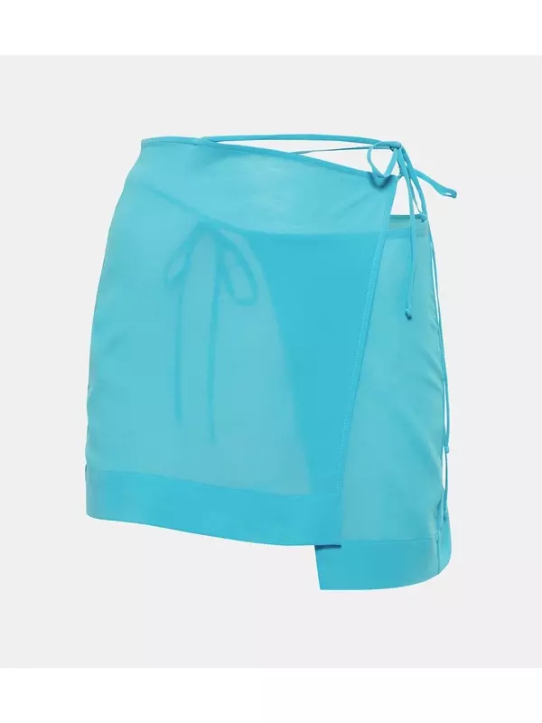 Асимметричная мини-юбка с запахом Nensi Dojaka, Turquoise