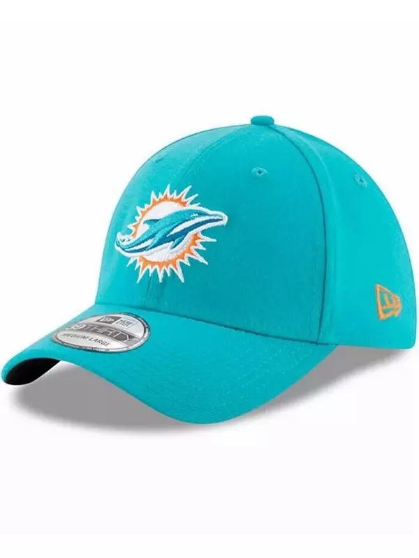 Мужская классическая кепка Aqua Miami Dolphins 39THIRTY Flex Team New Era, синий
