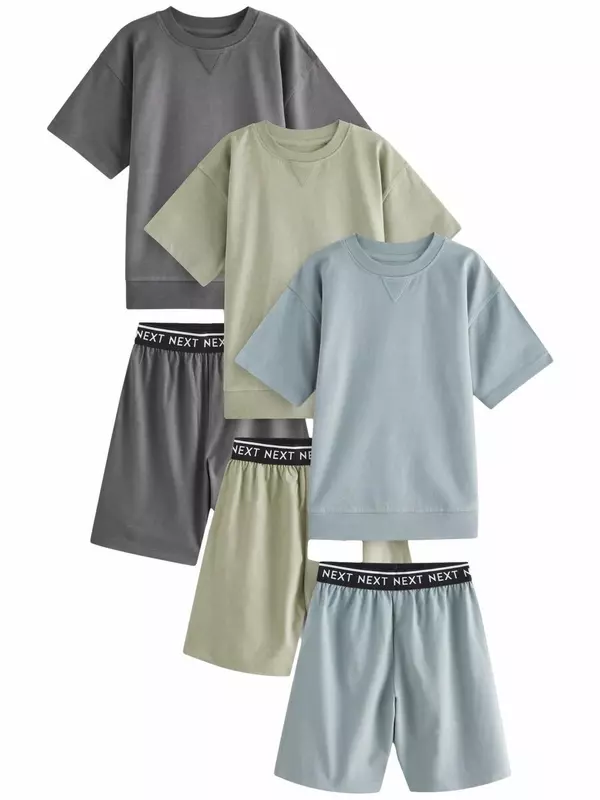 Пижама Next, цвет Smoke blue/Dark grey/Apple