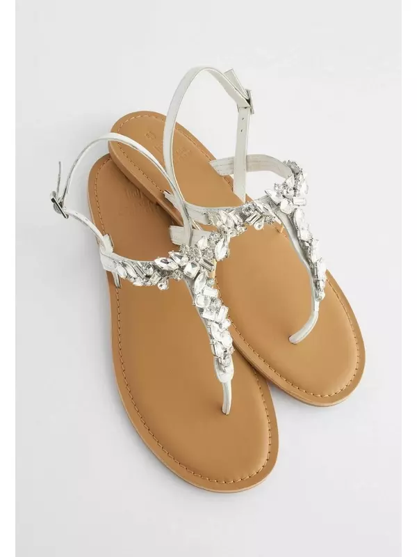 Босоножки с Т-образным ремешком Jewel Toe Post Next, серебро