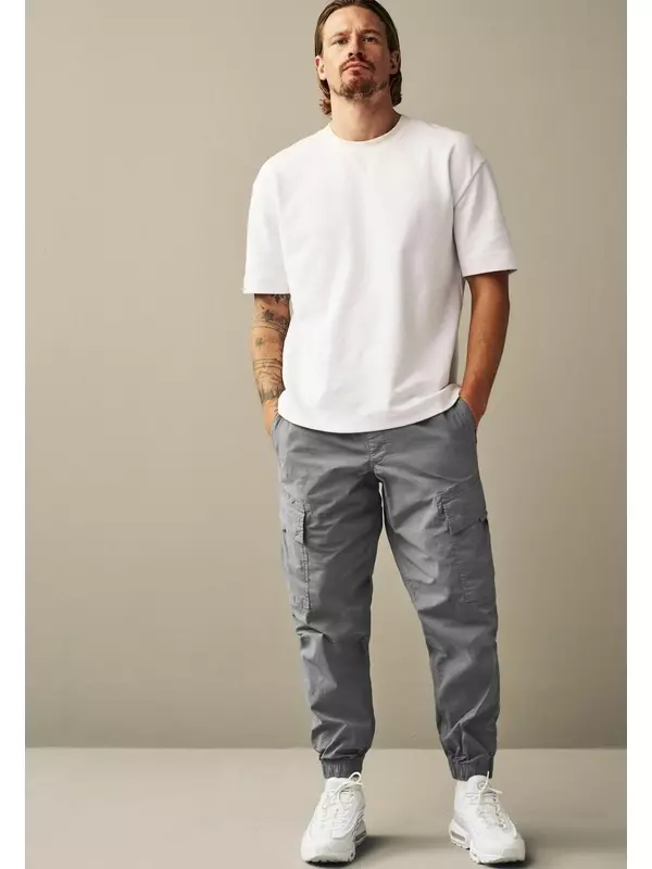 Брюки-карго Tapered Stretch Utility Trousers Regular Fit Next, цвет light blue