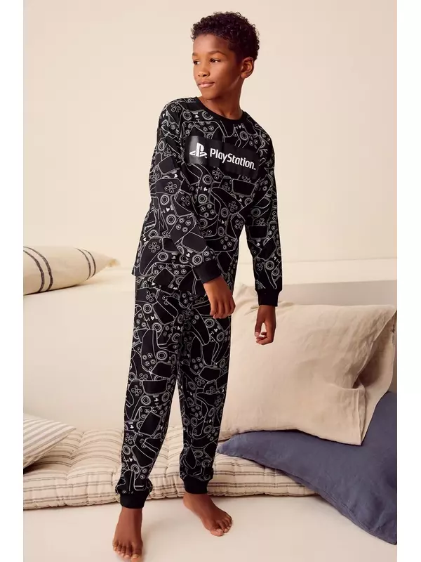 Пижама из 100% хлопка с длинными рукавами (3 16 лет) Next, черный
