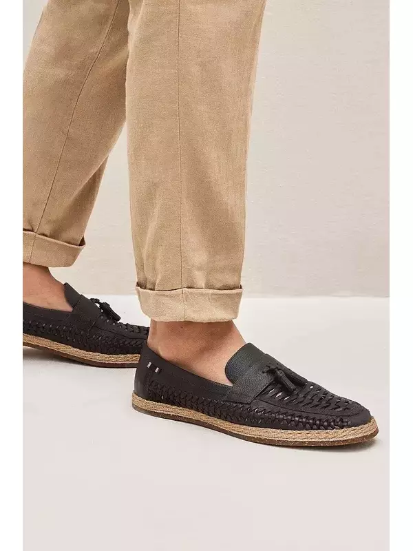 Мокасины с плетеной бахромой Next, коричневый