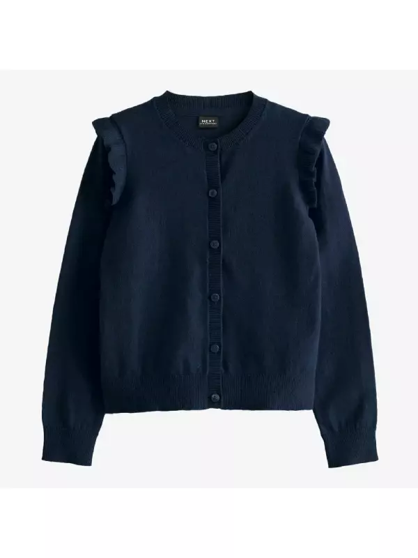 Кардиган Next Rich Frill Shoulder School Standard, темно-синий