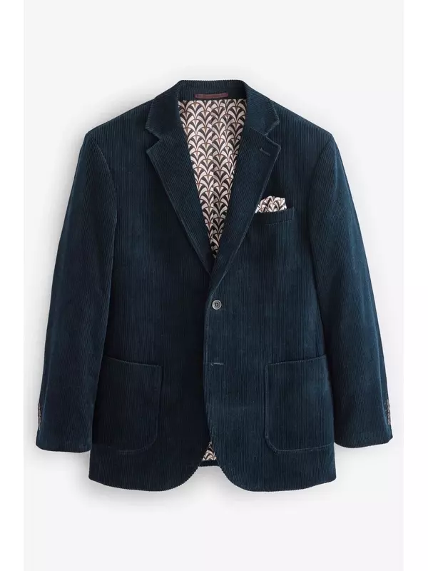 Вельветовый пиджак в деловом стиле Next, синий