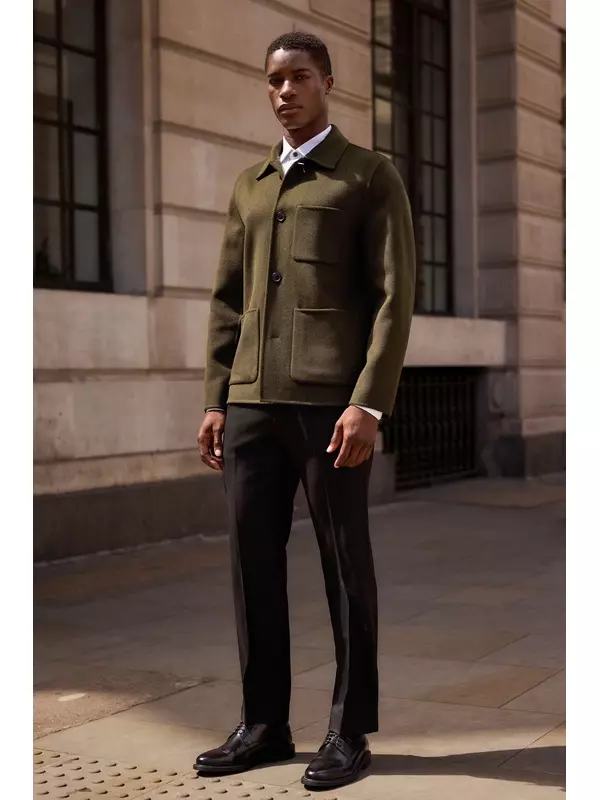 Мягкая на ощупь шуба премиум класса с добавлением шерсти Next, зеленый