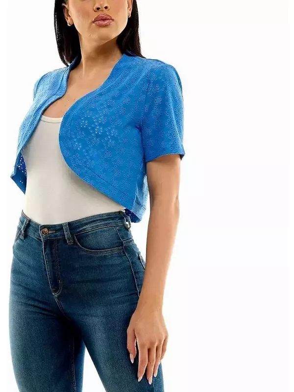 Женское вязаное болеро с люверсами Nina Leonard Nina Leonard, черный