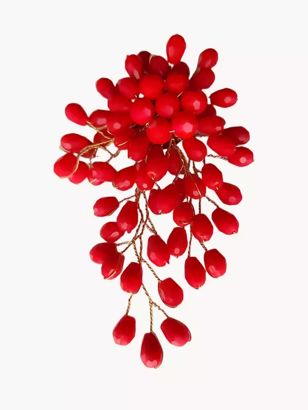 Брошь Nionica, акрил, 1 шт., красный