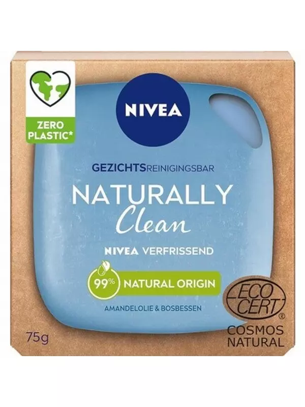 Nivea Очищающее мыло для лица Naturally Clean, освежающее, 75 г