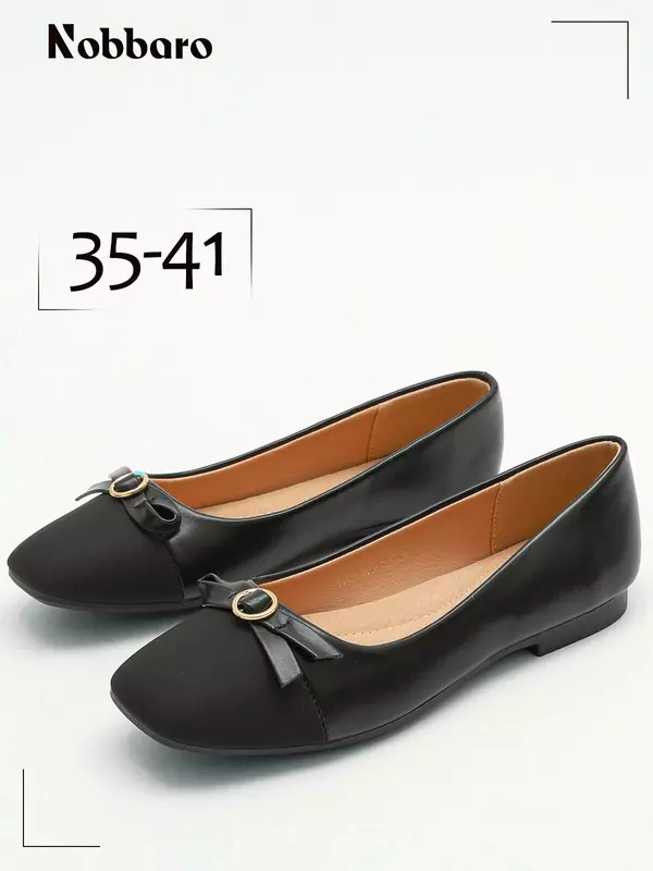 Балетки Nobbaro, размер 37, черный матовый