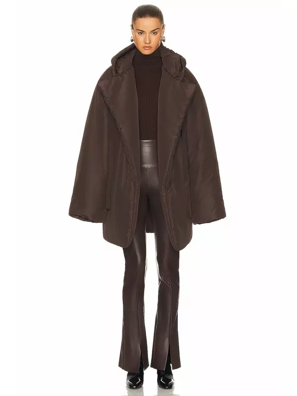 Спальный мешок с капюшоном, автомобильное пальто Norma Kamali, цвет Chocolate