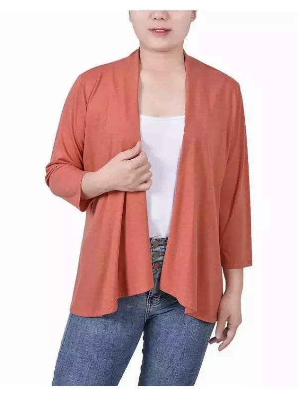 Женский однотонный кардиган с рукавами 3/4 NY Collection