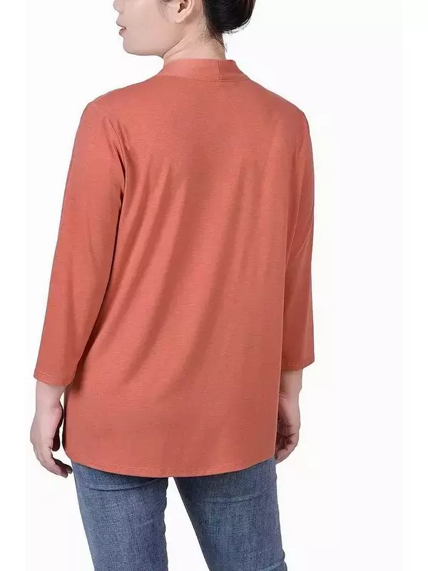 Женский однотонный кардиган с рукавами 3/4 NY Collection