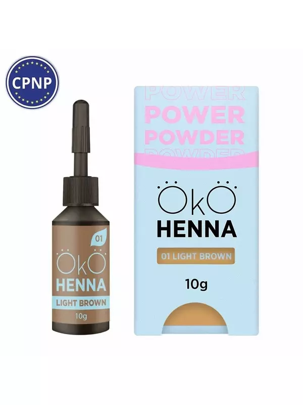 OKO Power Powder, Хна для бровей, № 01 светло-коричневый, 10 г