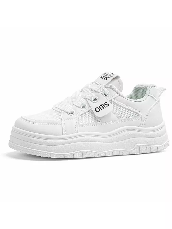 Кеды, скейтборд обувь женская низкая бежевый/черный Oms