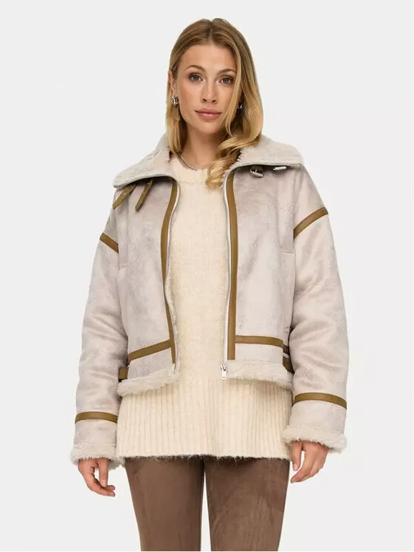 Шуба стандартного кроя Only, бежевый