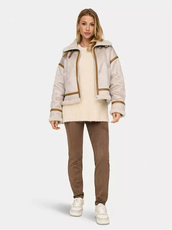 Шуба стандартного кроя Only, бежевый