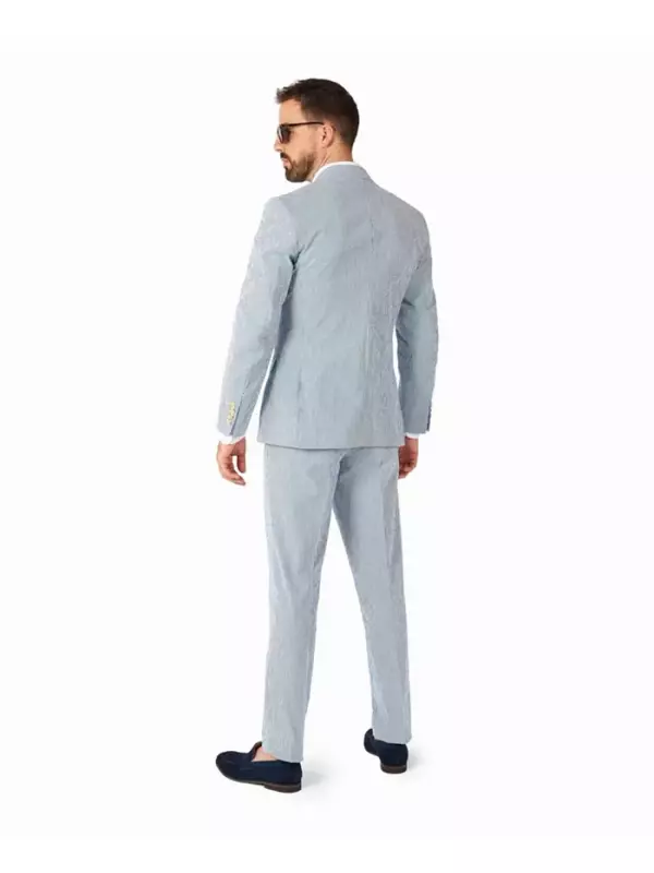 Мужской повседневный костюм - Casual Two-Piece Suit - Наряд для свадьбы и бизнес-кэжуал - Темно-серый OppoSuits, синий
