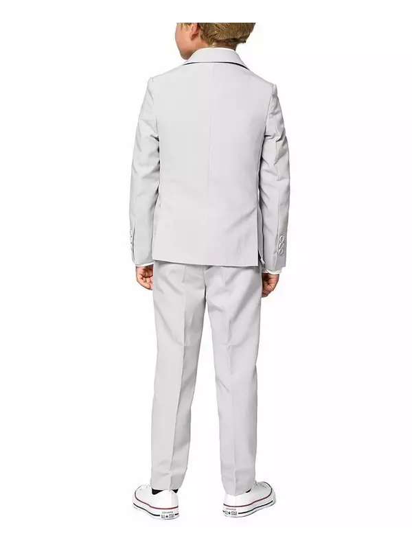 Серый приталенный однотонный костюм Groovy для новорожденных и маленьких мальчиков OppoSuits, серый