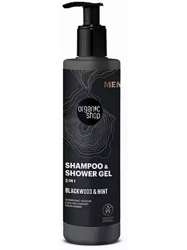 Бодрящий шампунь и гель Shampoo & Shower Gel 2 In 1 Blackwood & Mint Organic Shop, 280 ml