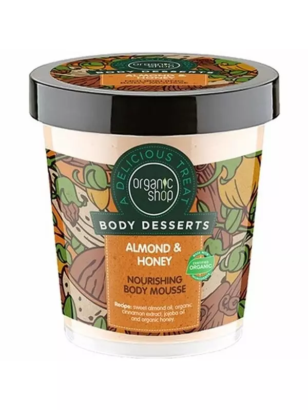 Питательный мусс для тела «Миндаль и мед», 450 мл, Organic Shop