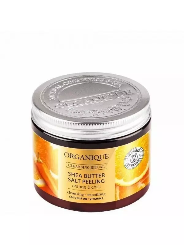 Органический солевой пилинг с апельсином и перцем чили и маслом ши 200г Organique