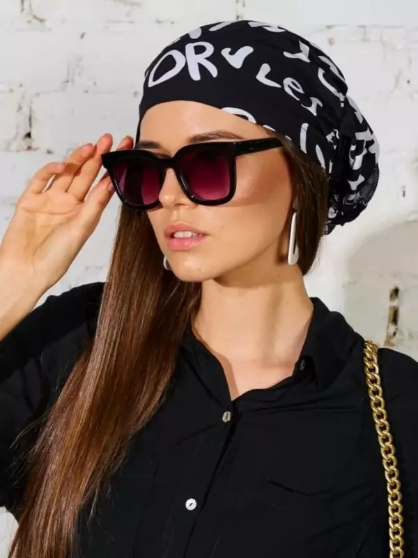 Бандана OSTA os954 для женщин, размер 56-57, белый, черный, бежевый, мультиколор