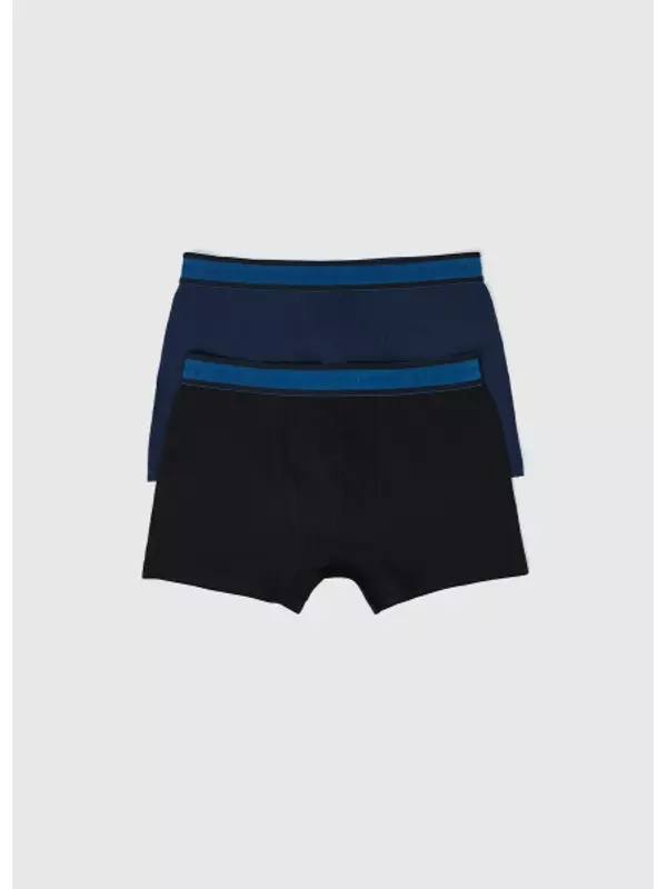Трусы-транки с контрастными резинками, 2 шт., Синий