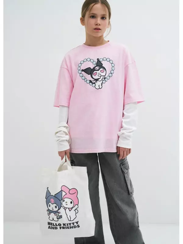 Сумка-шоппер с принтом для девочек, Белый