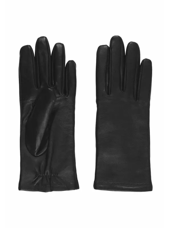 Перчатки Челси, кожа наппа ягненка, сенсорные, эмблема, однотонные, женские Otto Kessler, черный