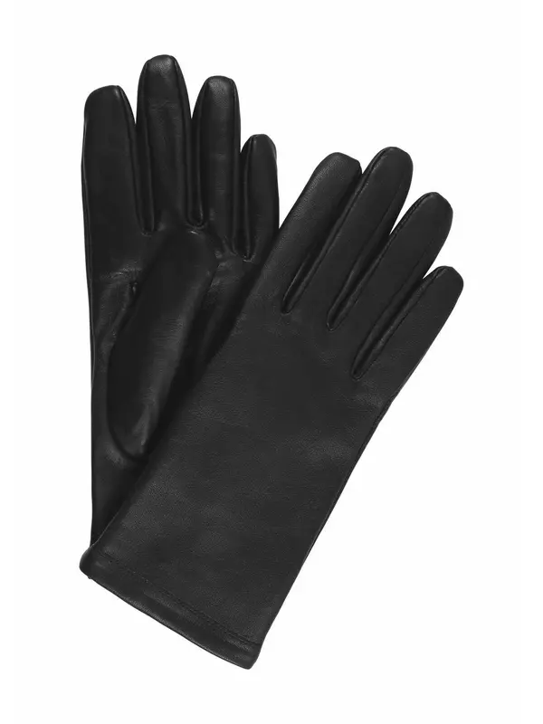 Перчатки Челси, кожа наппа ягненка, сенсорные, эмблема, однотонные, женские Otto Kessler, черный