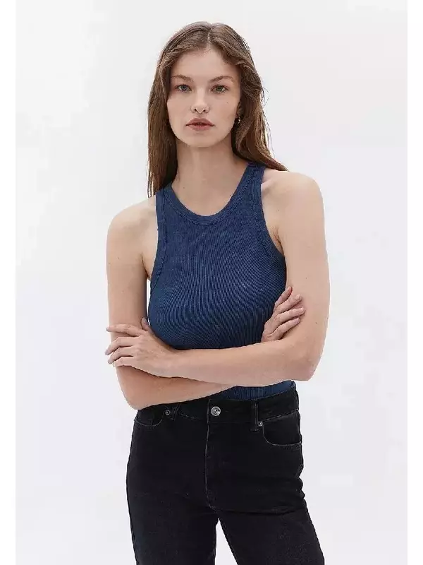 Топ WASHED NECK SINGLET OXXO, цвет insignia blue