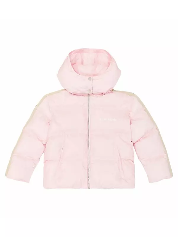 Пуховик с логотипом Palm Angels Kids, розовый