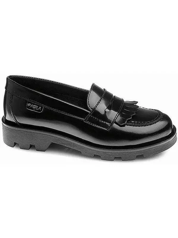 Черные мокасины Paola из бычьей кожи для девочек Paola, черный