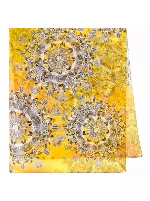 Палантин Павловопосадская платочная мануфактура для женщин,200х85 см, Желтый