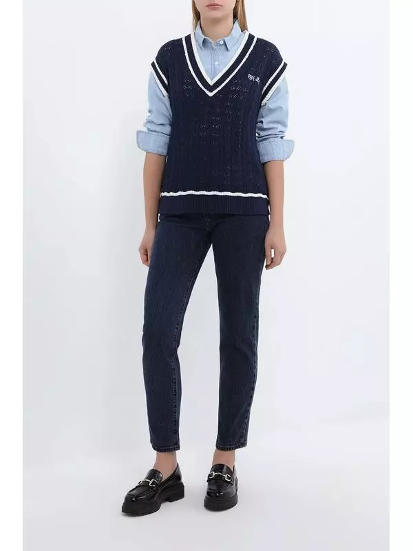 Жилет хлопковый с контрастными деталями PEPE JEANS