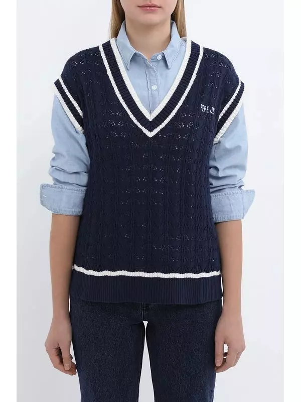 Жилет хлопковый с контрастными деталями PEPE JEANS