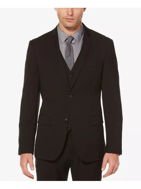 Мужской приталенный пиджак Perry Ellis, черный