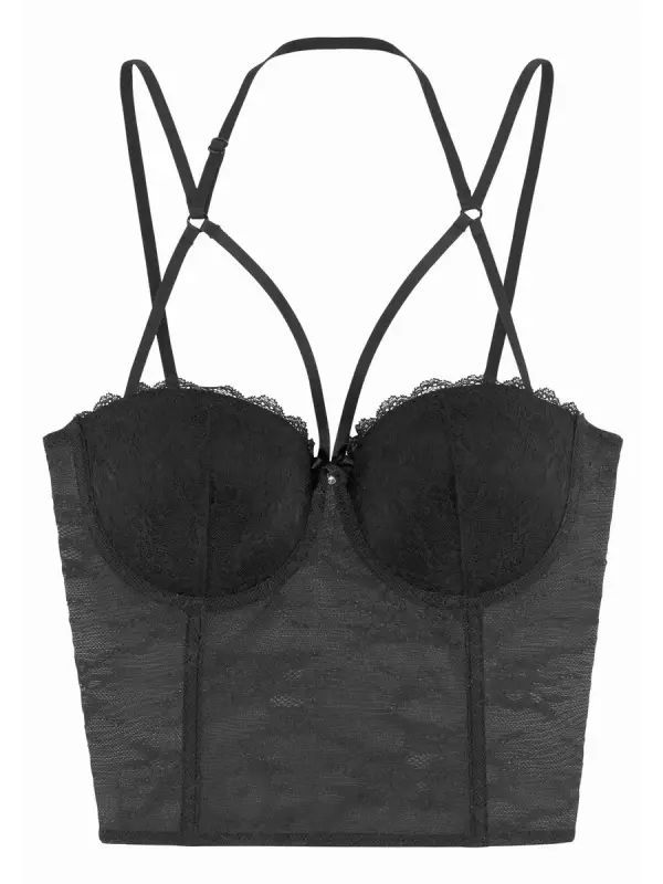 Petite Fleur Gold корсаж на косточках и соблазнительной ленте, сексуальное нижнее белье, нижнее белье, черный