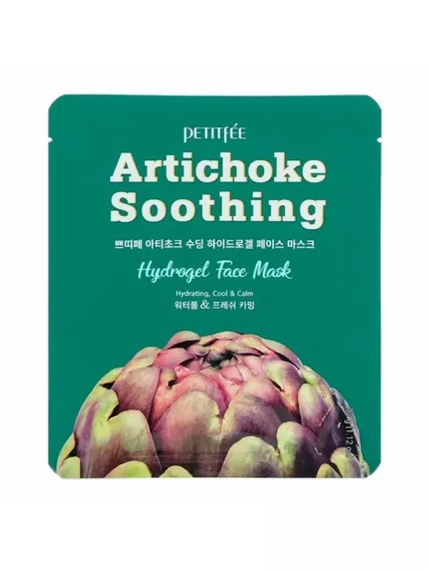 Успокаивающая гидрогелевая маска для лица «Артишок» 32 г Petitfee