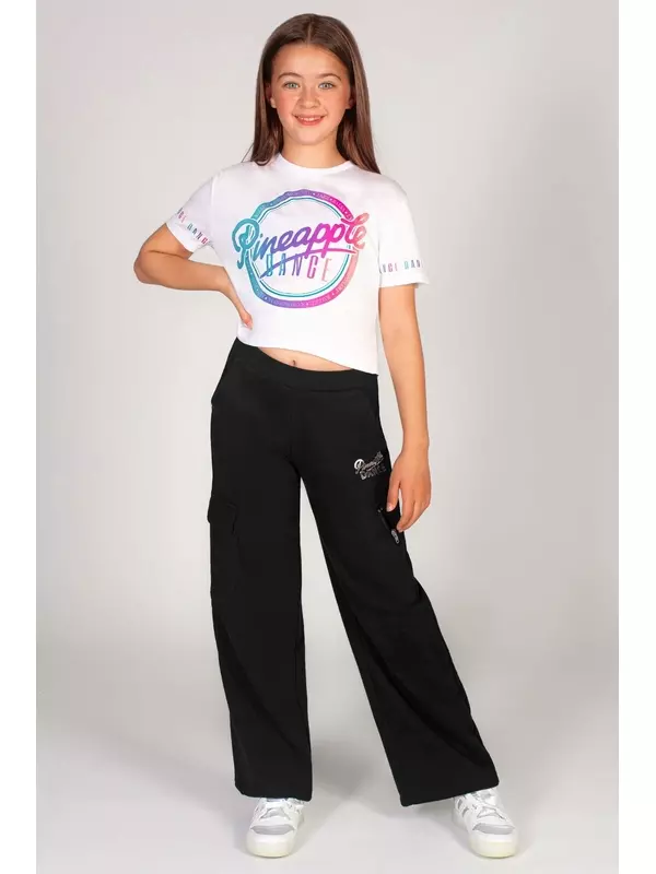 Укороченная футболка для девочек с логотипом Pineapple, белый
