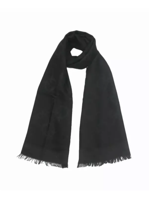 Жаккардовый шарф Love Birds с монограммой Pinko, черный