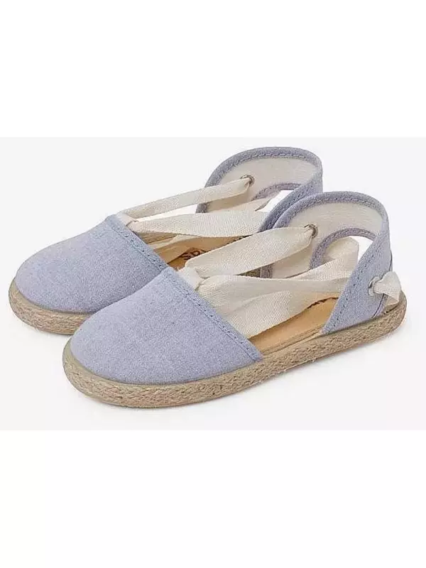 Эспадрильи для девочки с лентами Pisamonas, светло-синий