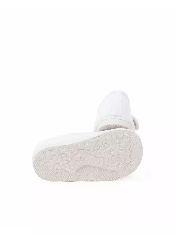 Холщовые тапочки для мальчика с застежкой на липучку Pisamonas, белый