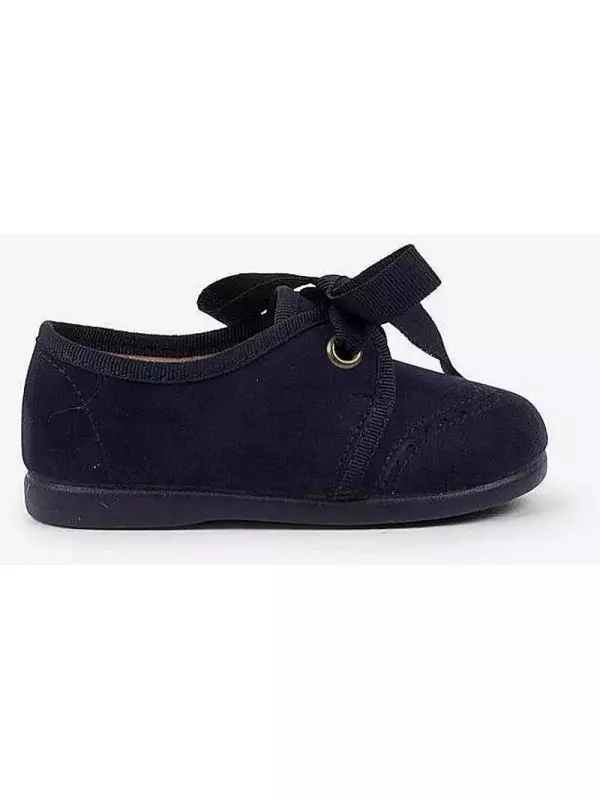 Английские туфли для мальчика с бантиком и заклепками Pisamonas, темно-синий